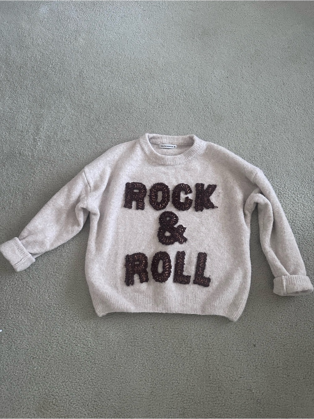 Cream 'Rock & Roll' Crewneck Sweater